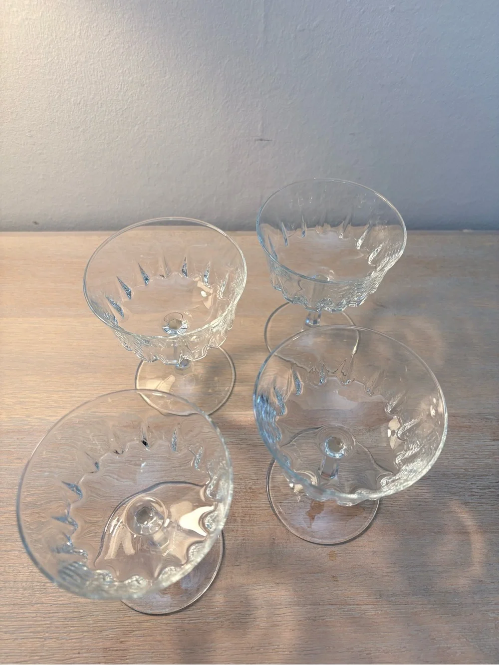 Set of 4 Cristal d’Arques – Durand “Regency” Cut Crystal Champagne/Tall Sherbet